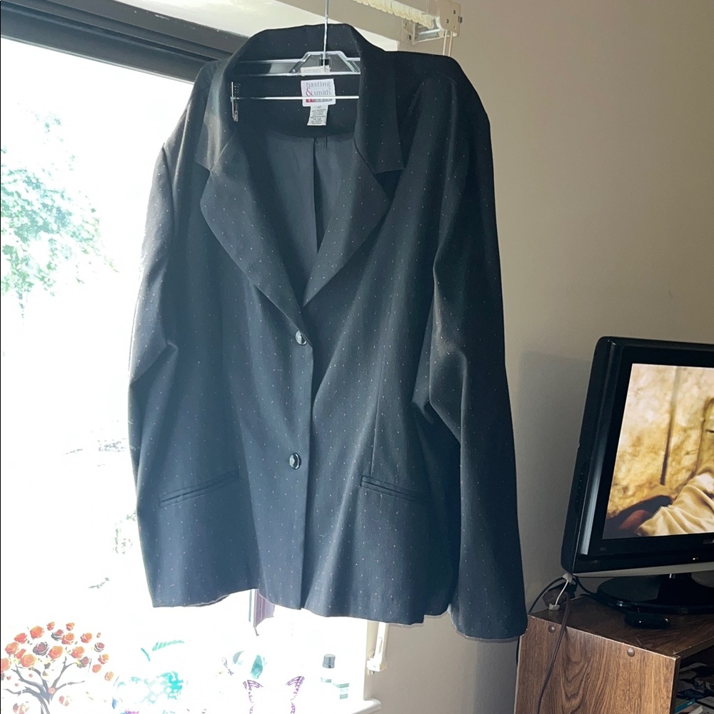 Elegant Black Women's Blazer With red spots